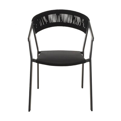 Auto Dining Chair in rope or twist wicker, available in charcoal/white, lightweight for outdoor furniture